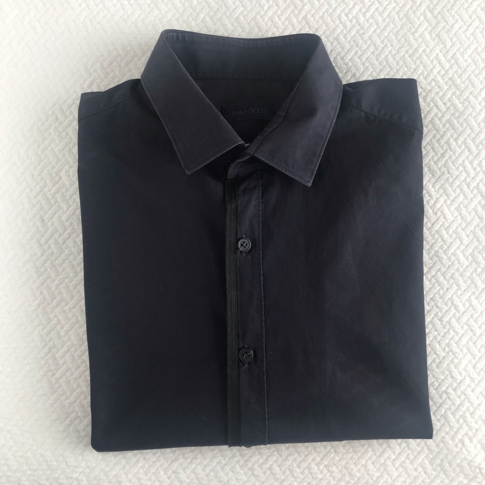 Lanvin dress shirt. Navy & black. Size 17
